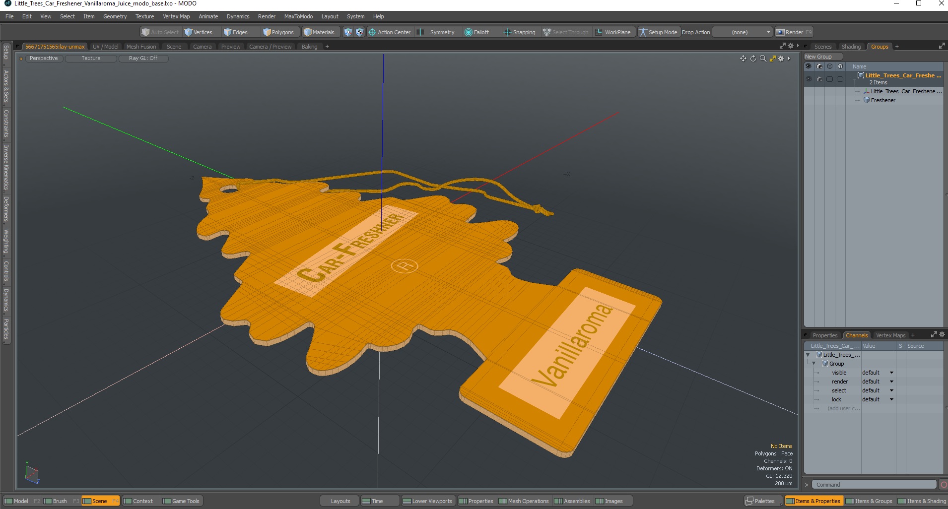 Little Trees Car Freshener Vanillaroma Juice 3D model