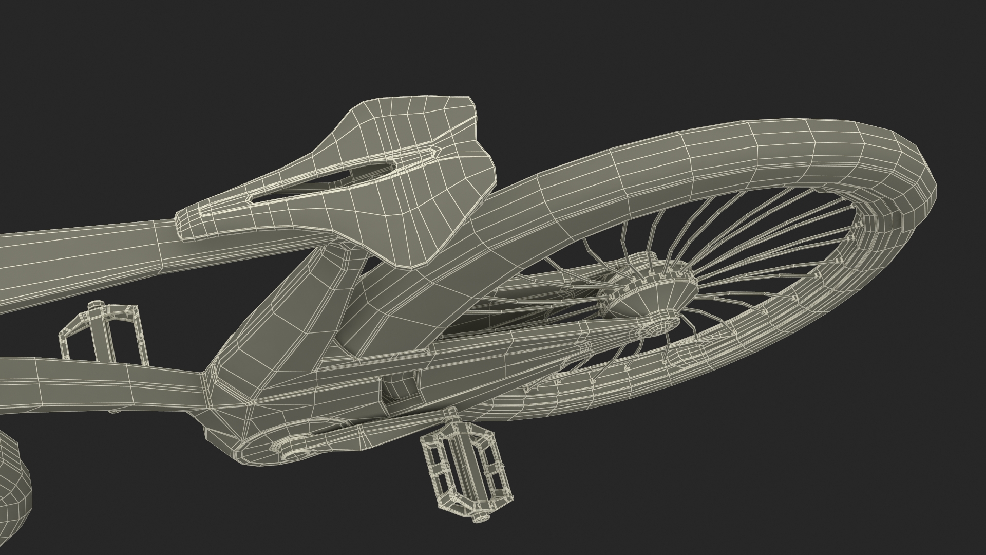 Futuristic Urban Bicycle White Rigged 3D