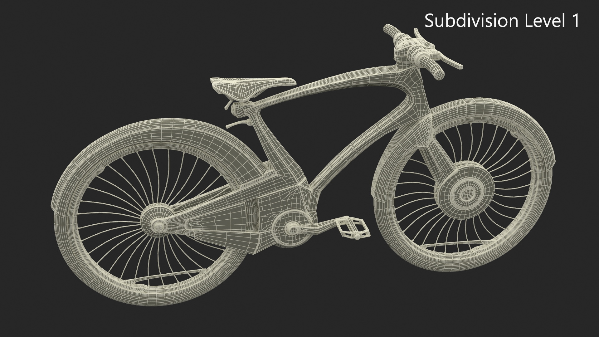 Futuristic Urban Bicycle White Rigged 3D