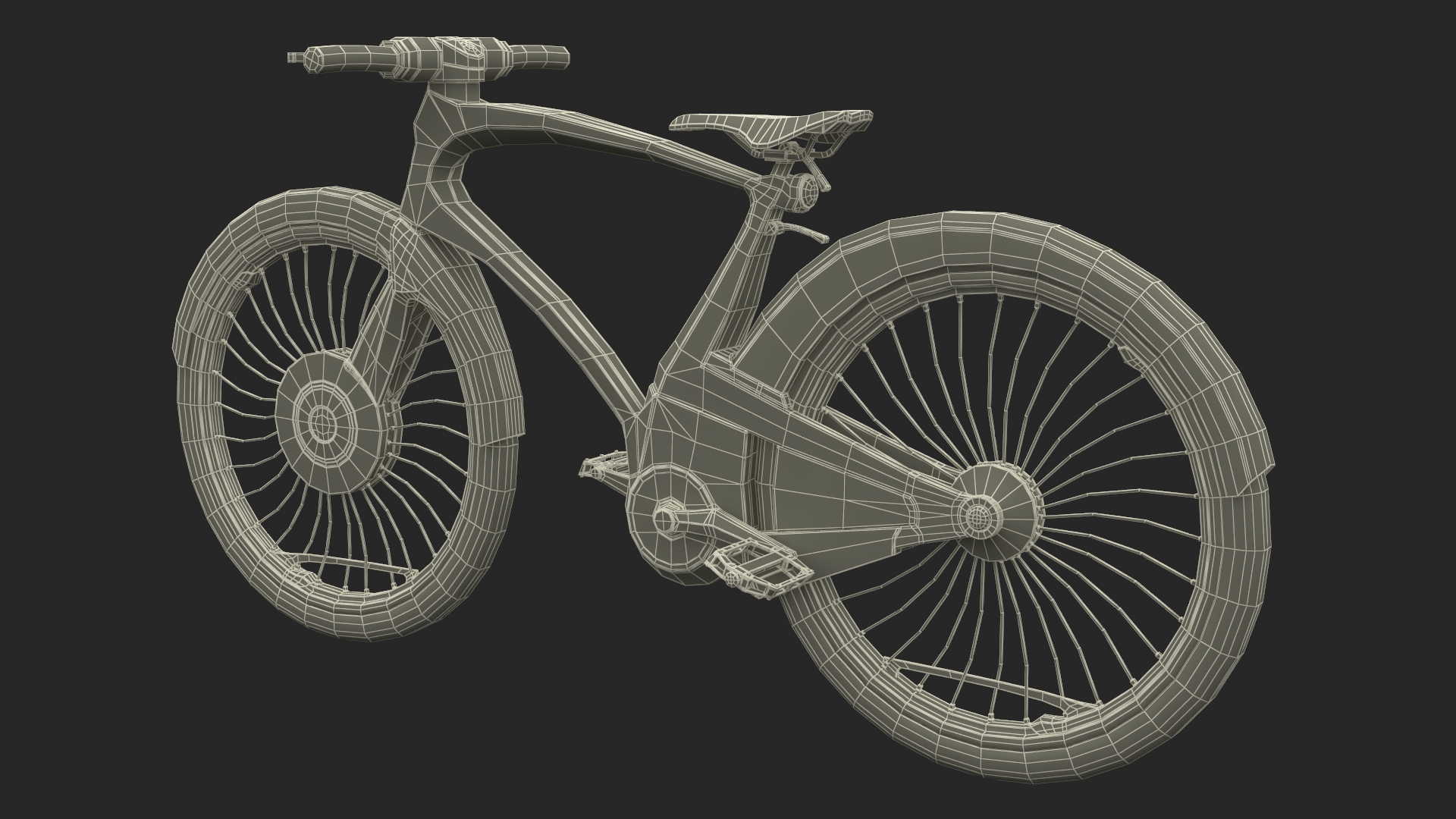 Futuristic Urban Bicycle White Rigged 3D