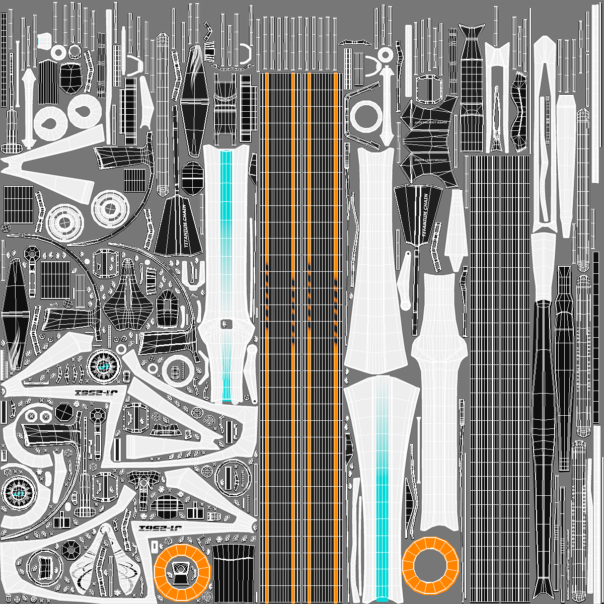 Futuristic Urban Bicycle White Rigged 3D