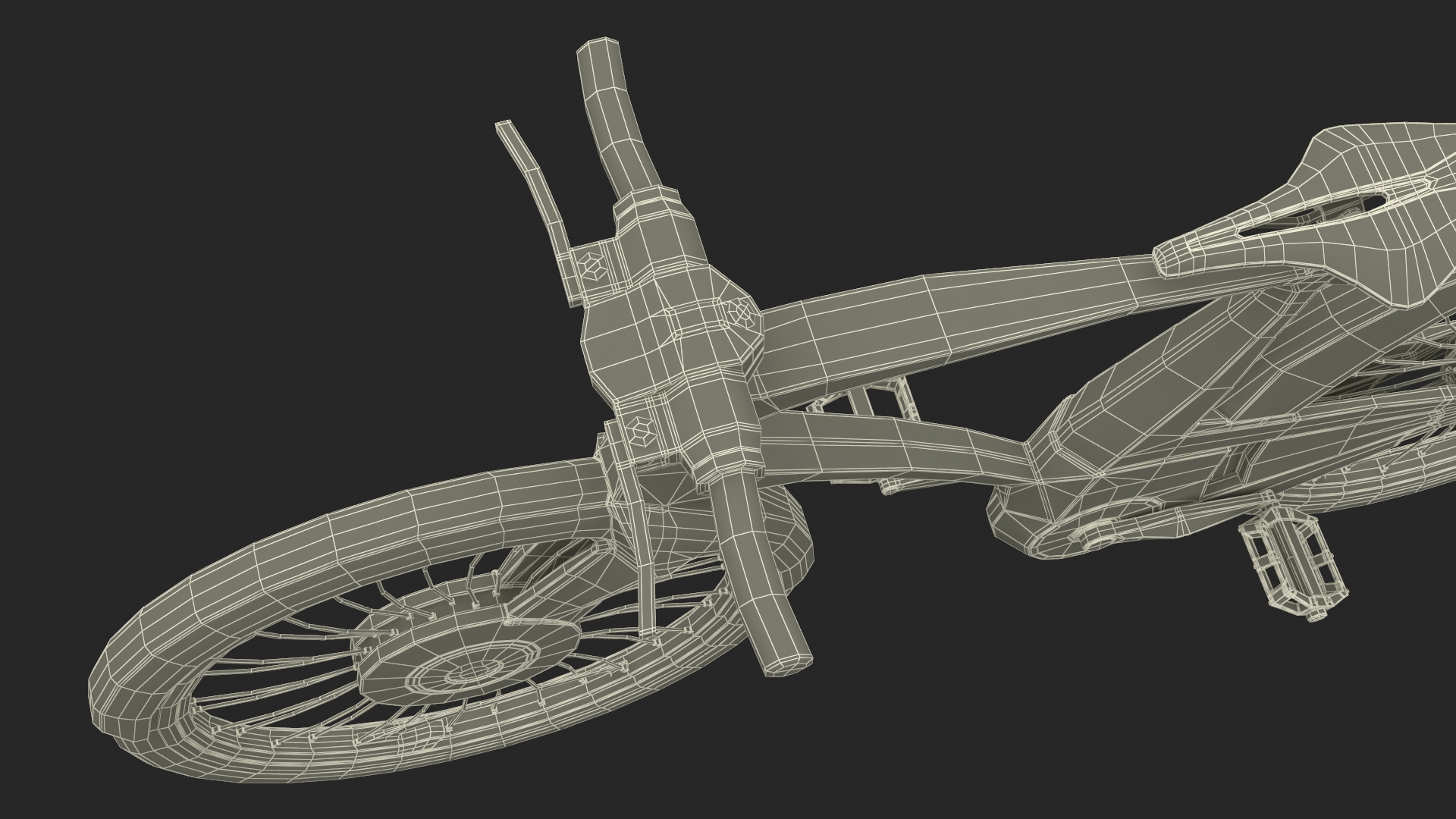 Futuristic Urban Bicycle White Rigged 3D