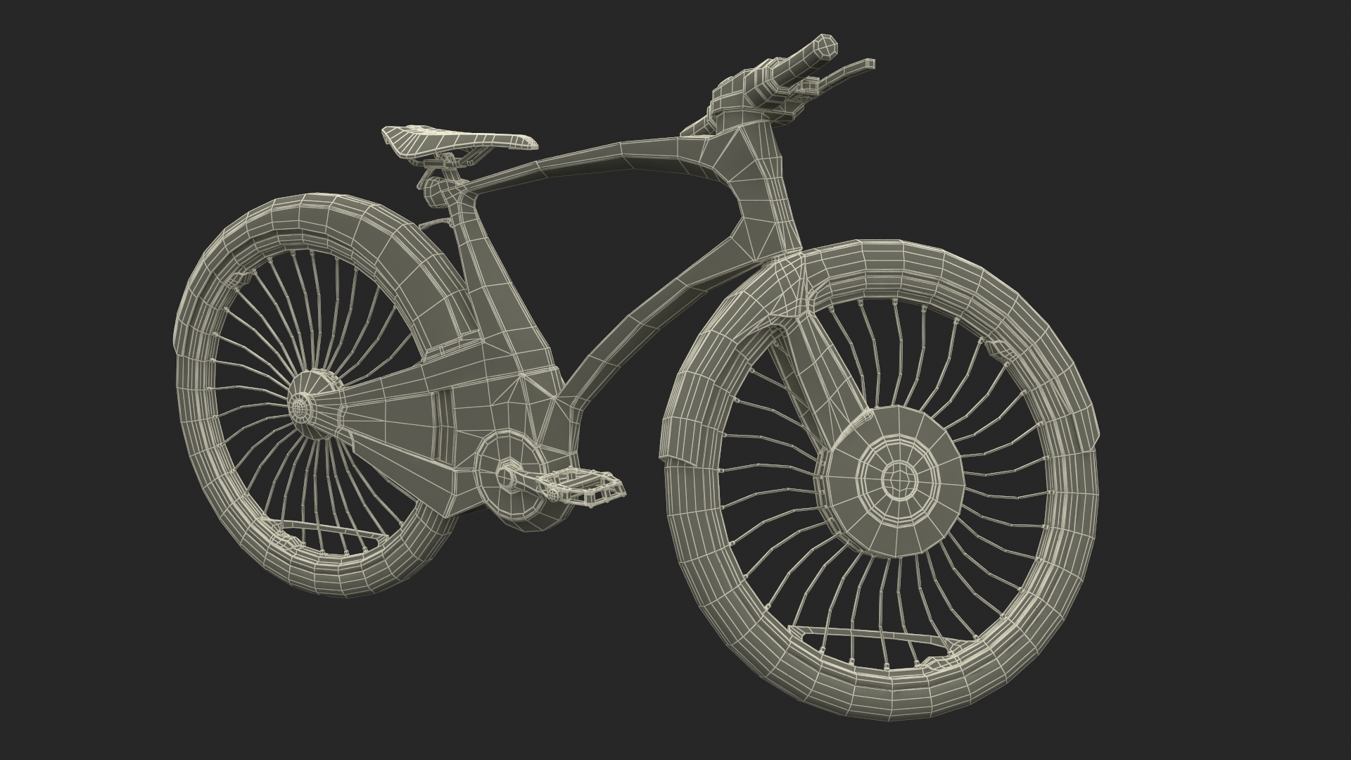Futuristic Urban Bicycle White Rigged 3D