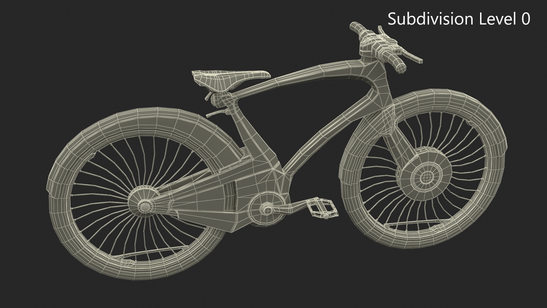 Futuristic Urban Bicycle White Rigged 3D