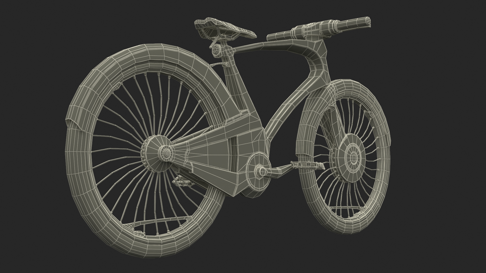Futuristic Urban Bicycle White Rigged 3D