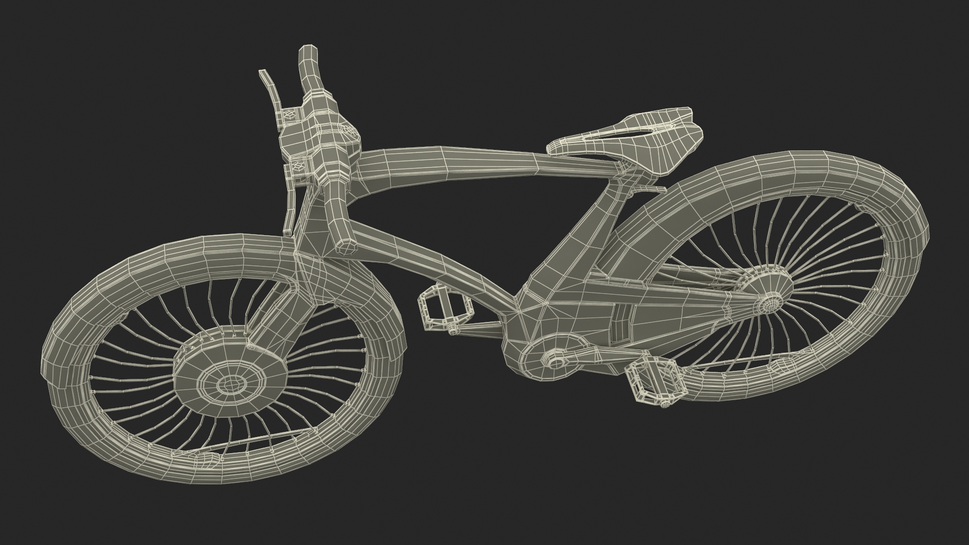 Futuristic Urban Bicycle White Rigged 3D