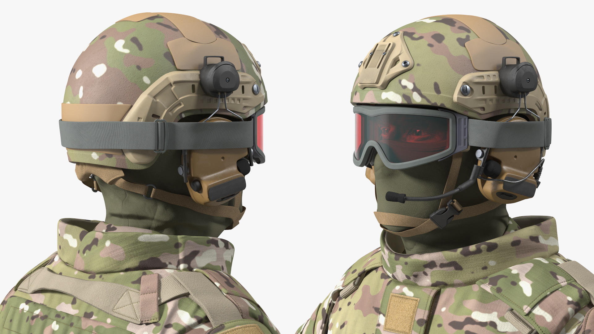 Army Soldier in Green Camo Rigged for Cinema 4D 3D