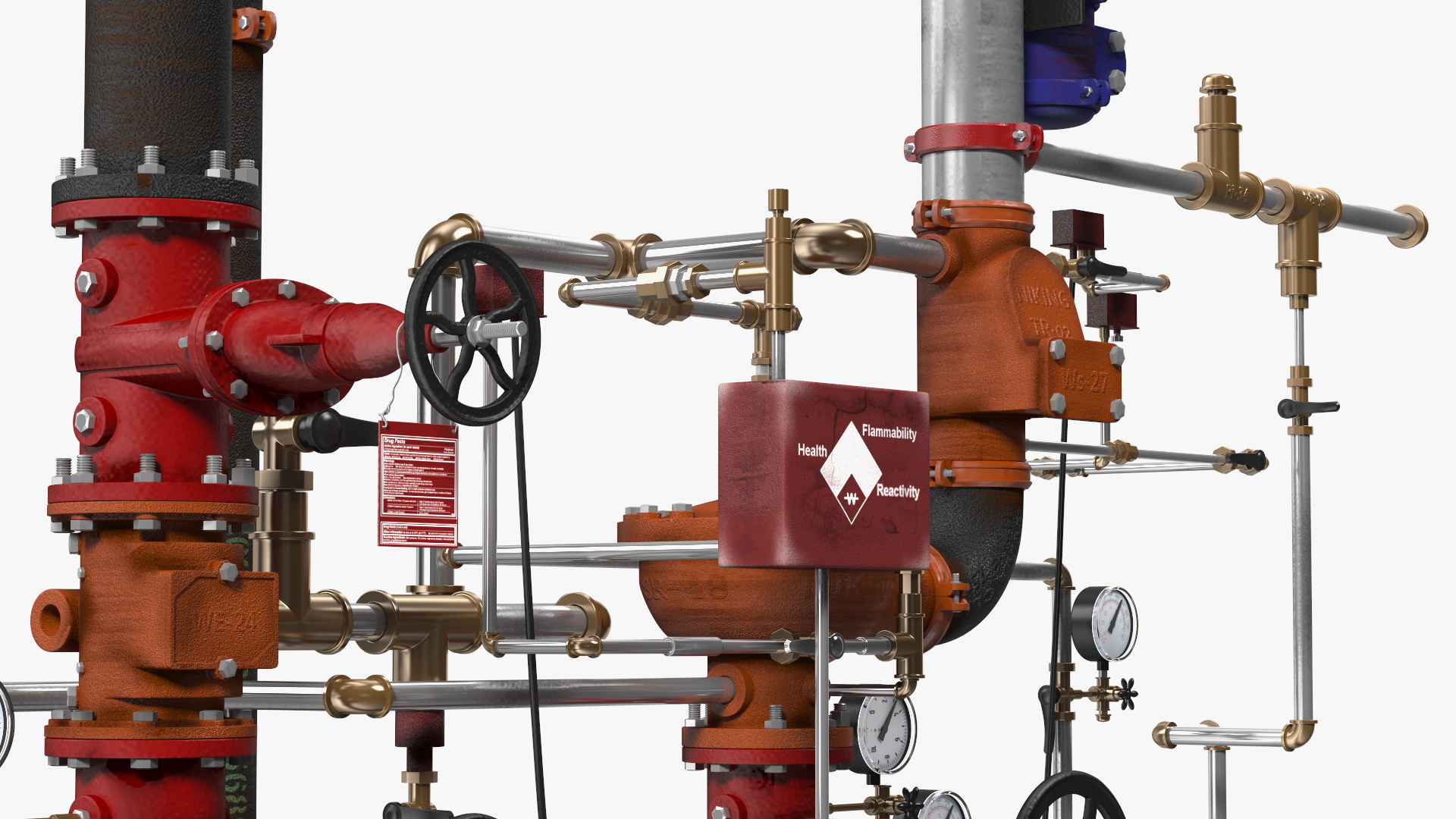 3D Industrial Pipeline and Valve System