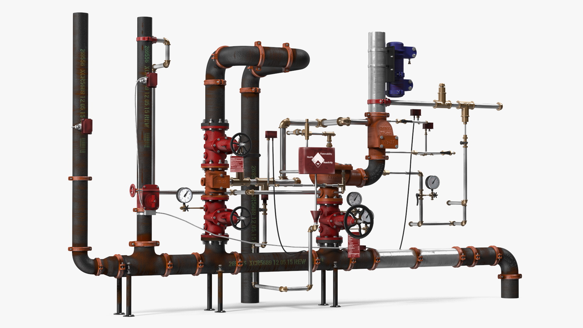 3D Industrial Pipeline and Valve System
