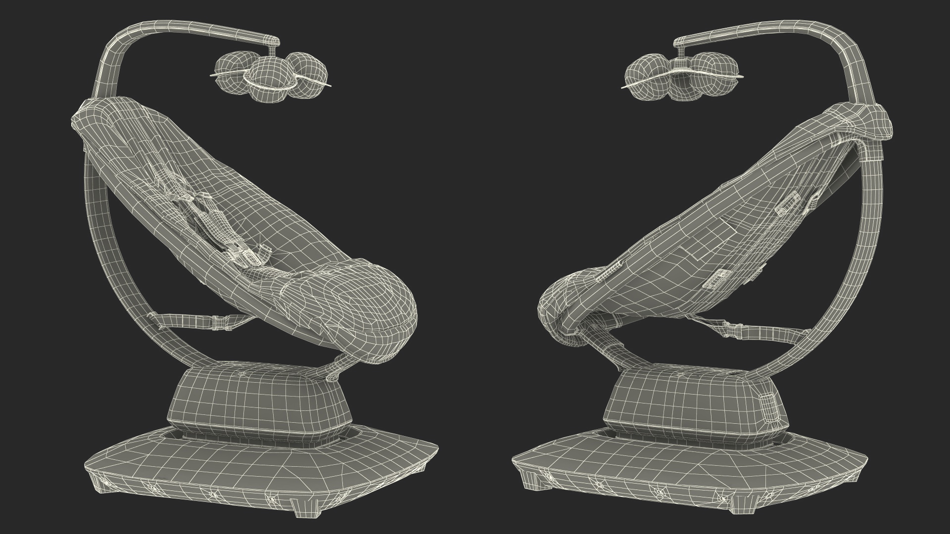 3D model Gray 4Moms MamaRoo Baby Swing Chair