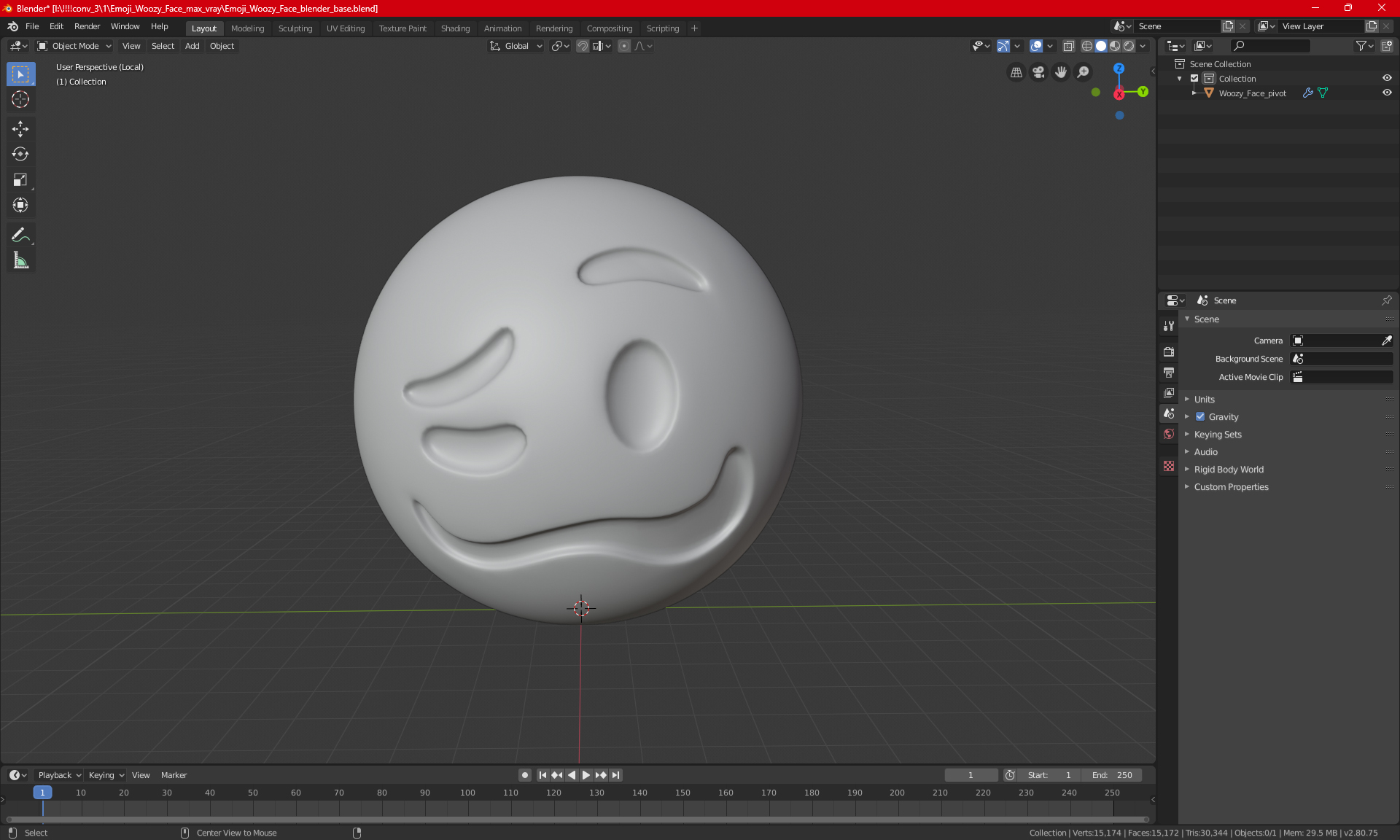 3D Emoji Woozy Face