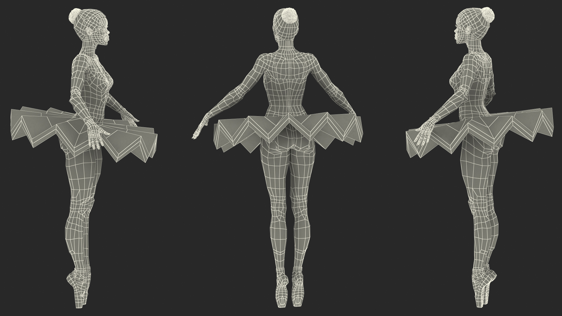3D Dark Skinned Black Ballerina Neutral Pose
