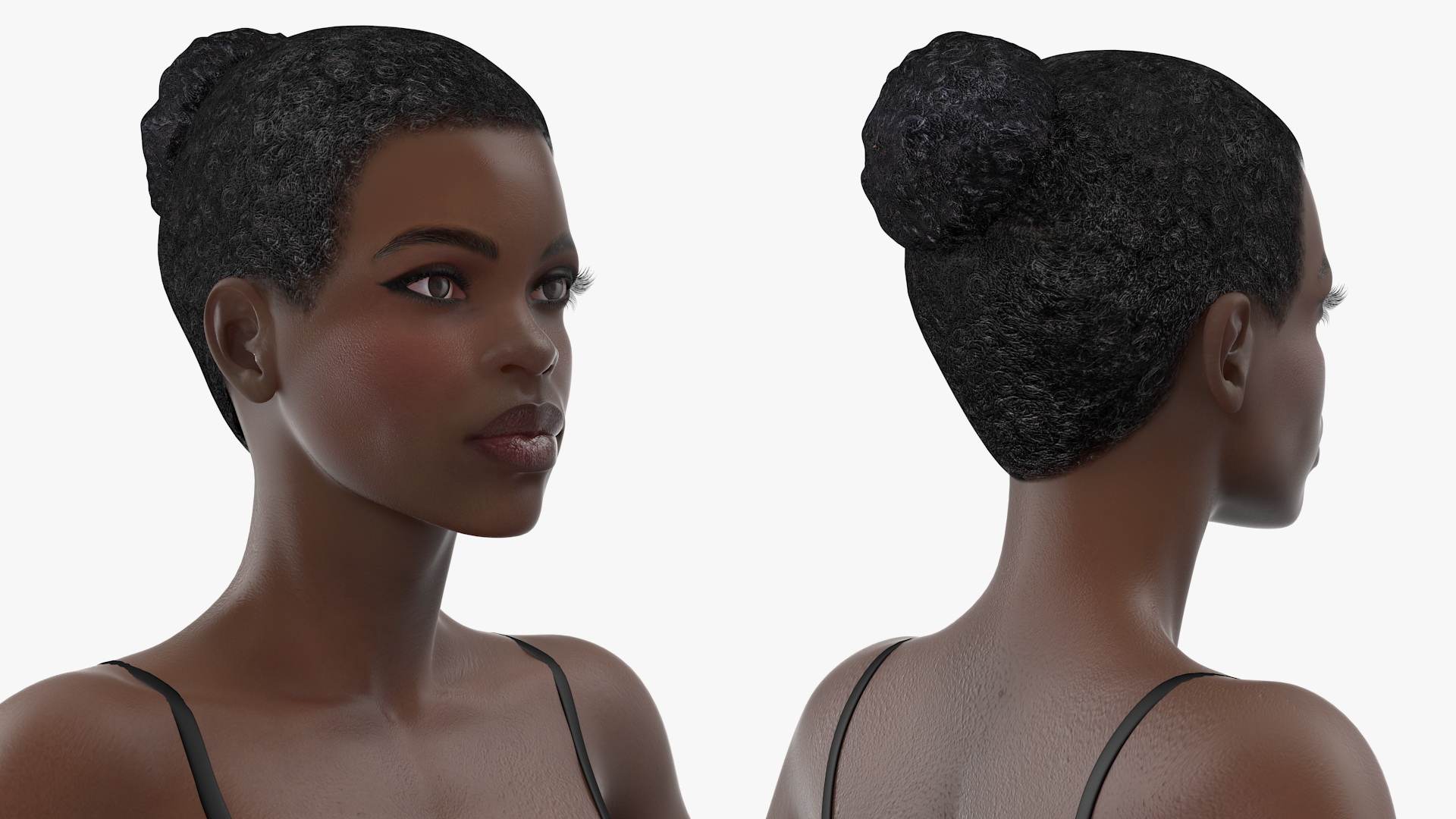3D Dark Skinned Black Ballerina Neutral Pose