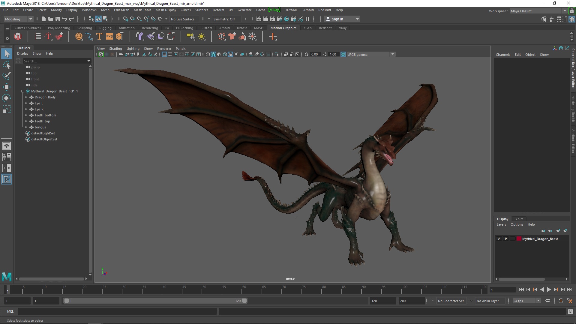 3D Mythical Dragon Beast