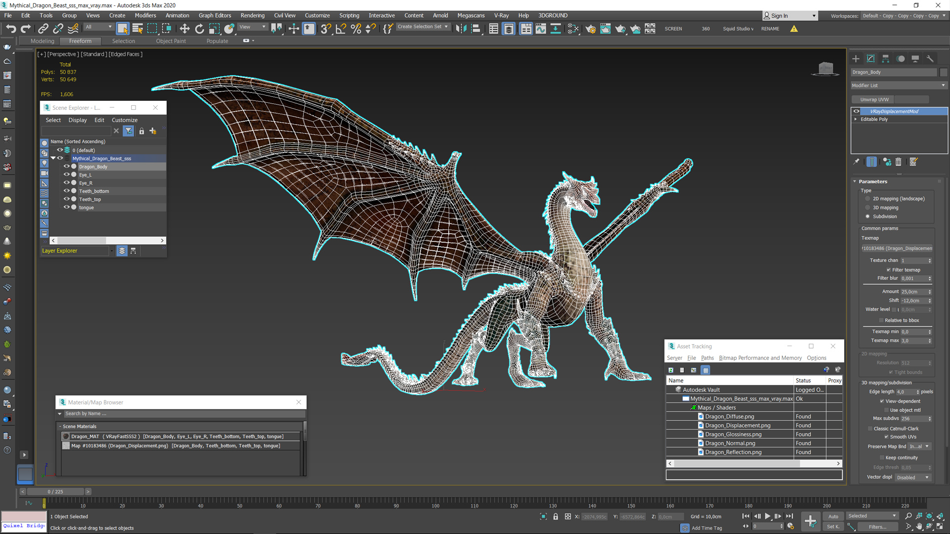 3D Mythical Dragon Beast