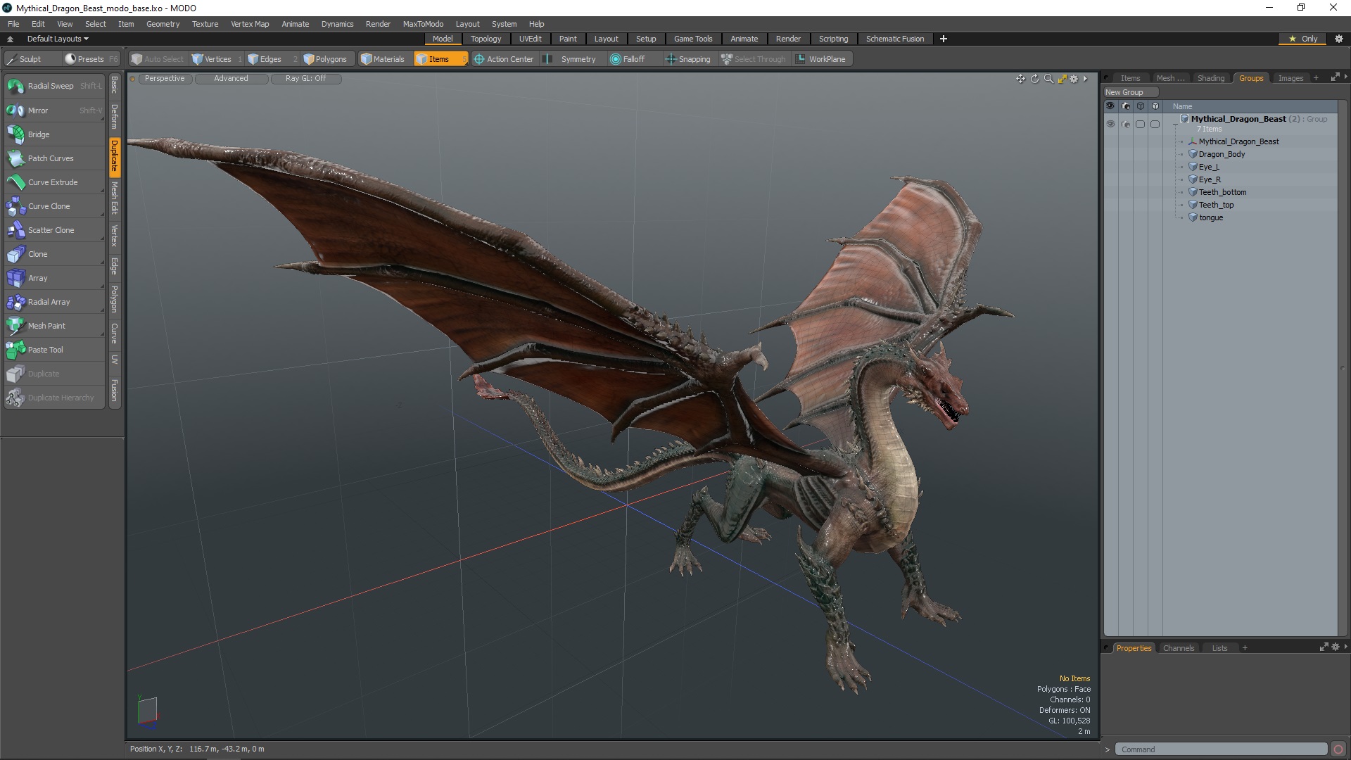 3D Mythical Dragon Beast