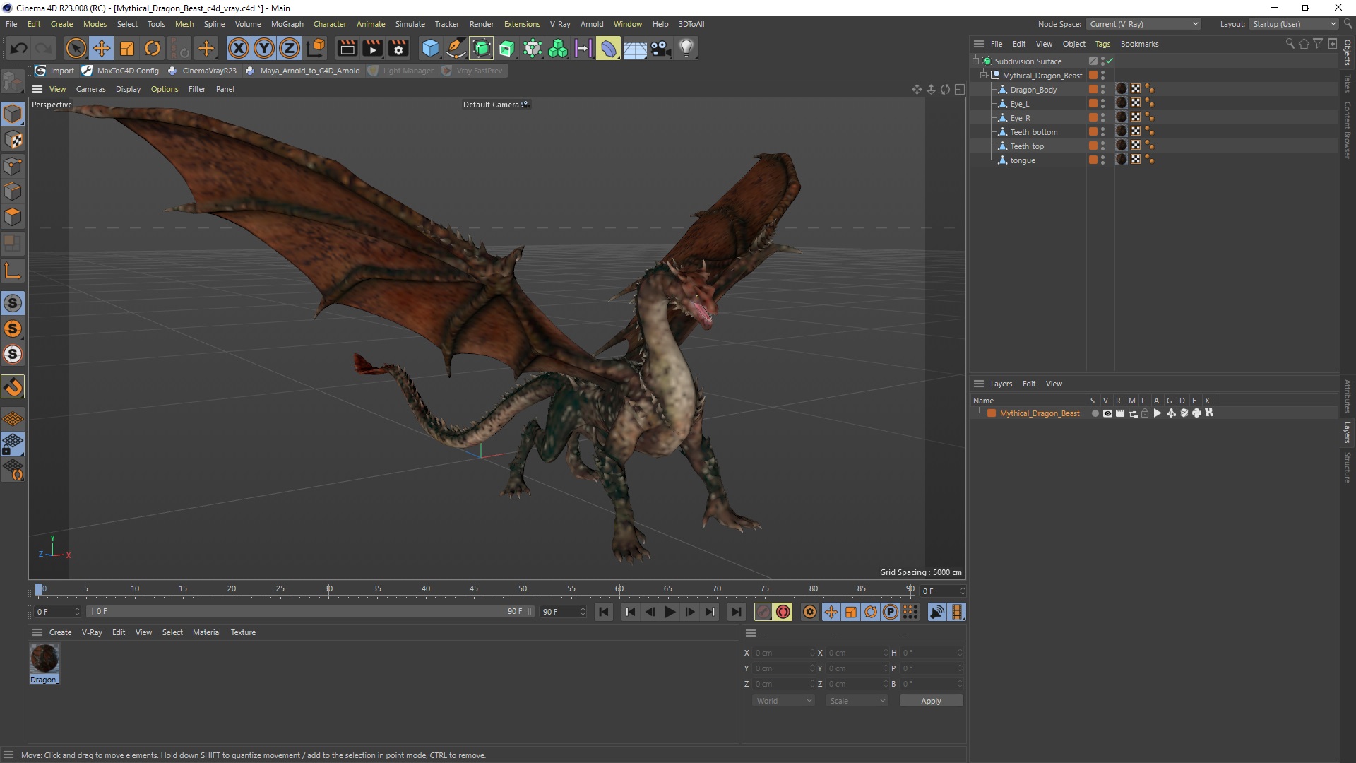 3D Mythical Dragon Beast