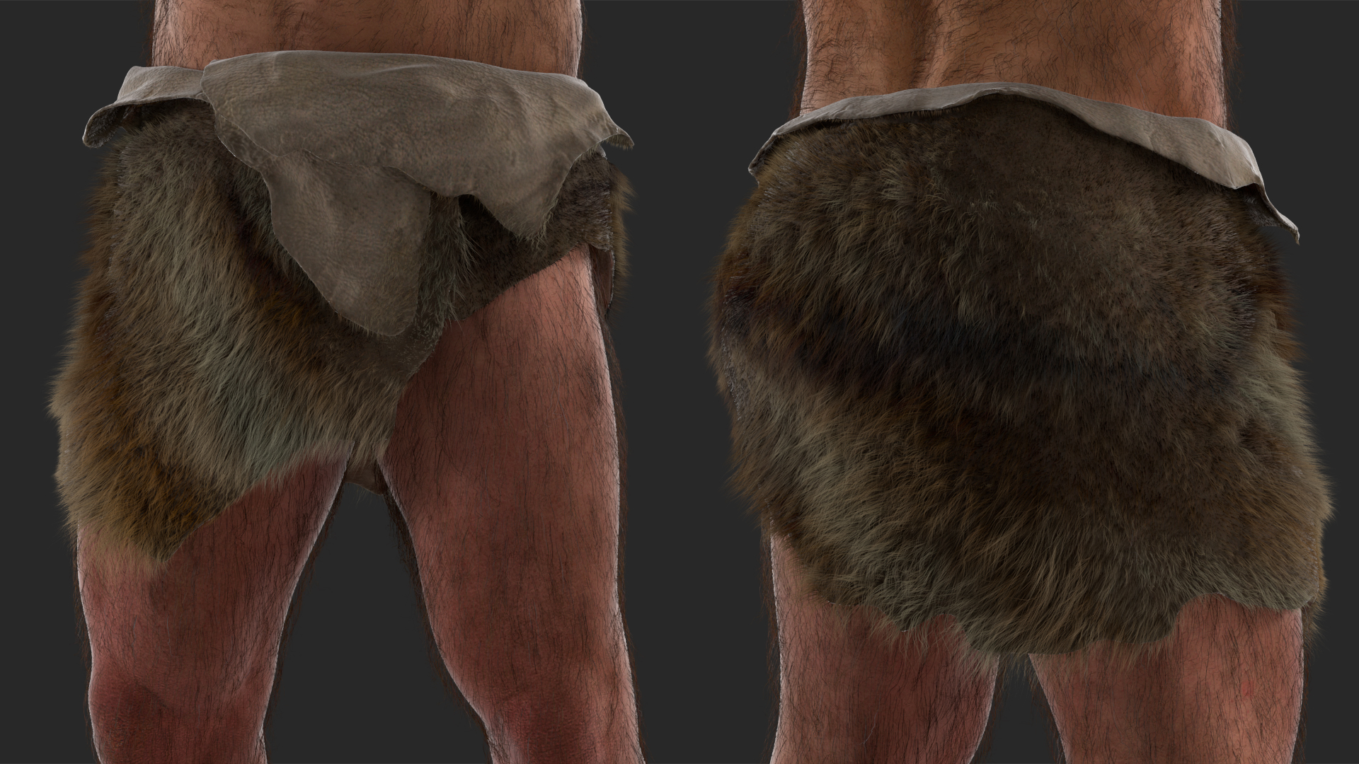 3D model Ancient Neanderthal Fur Rigged