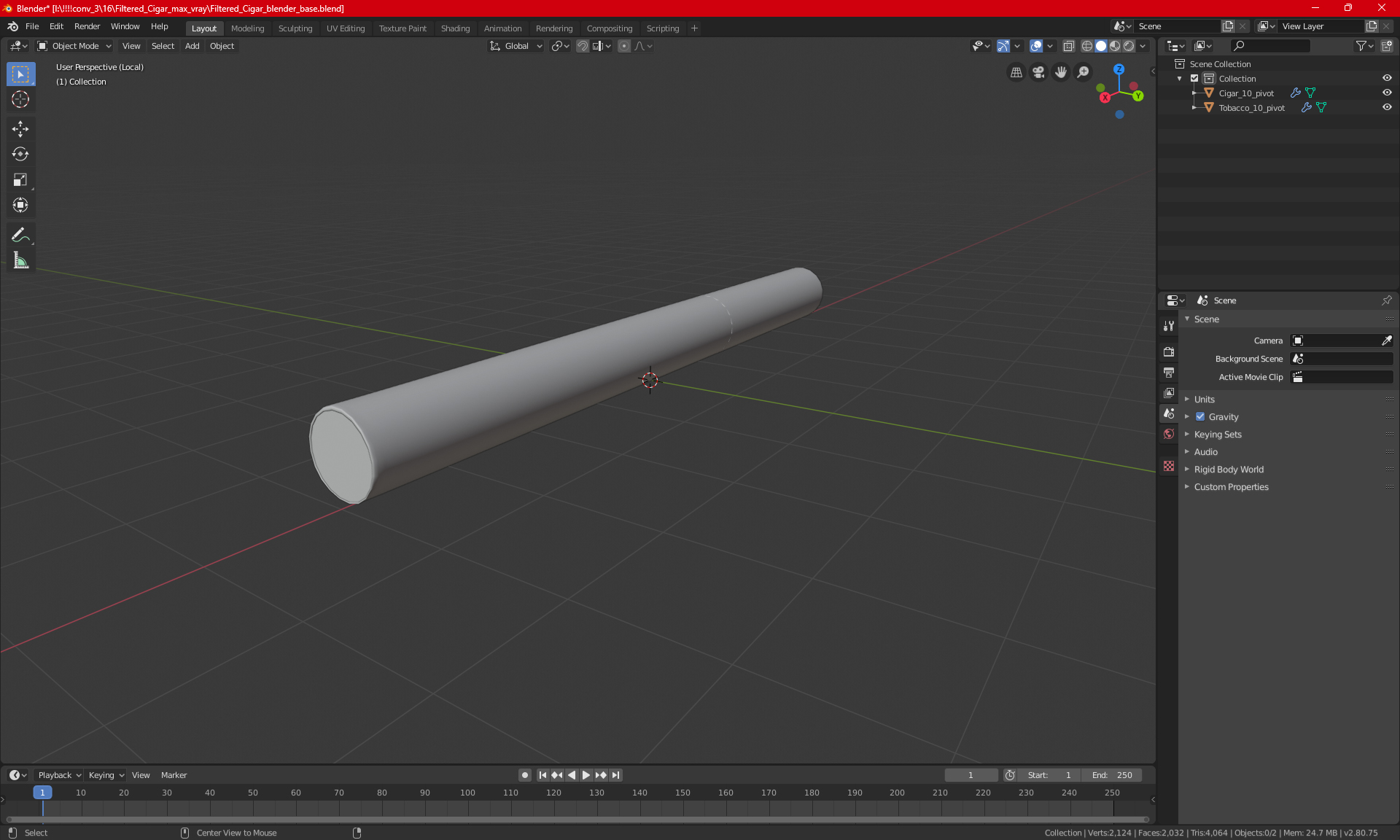 Filtered Cigar 3D model
