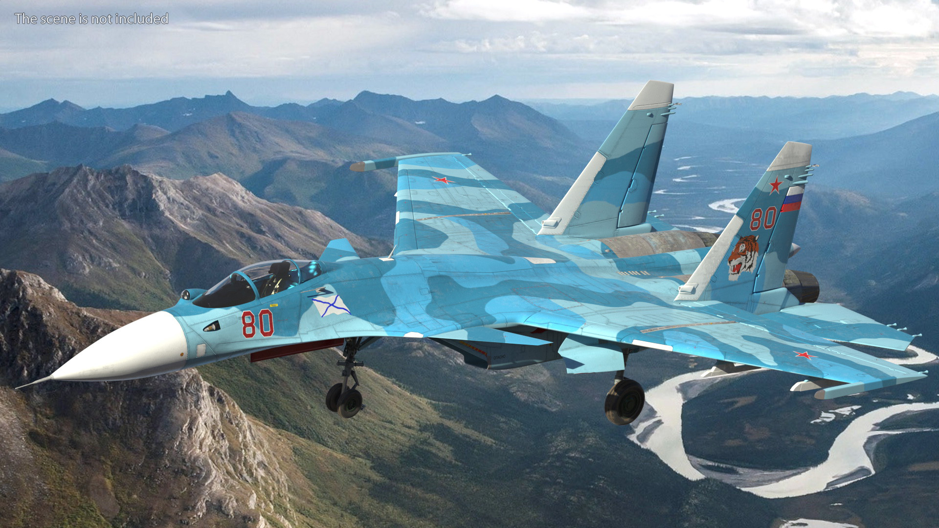 3D FlankerD Sukhoi Su-33 Multirole Fighter Rigged