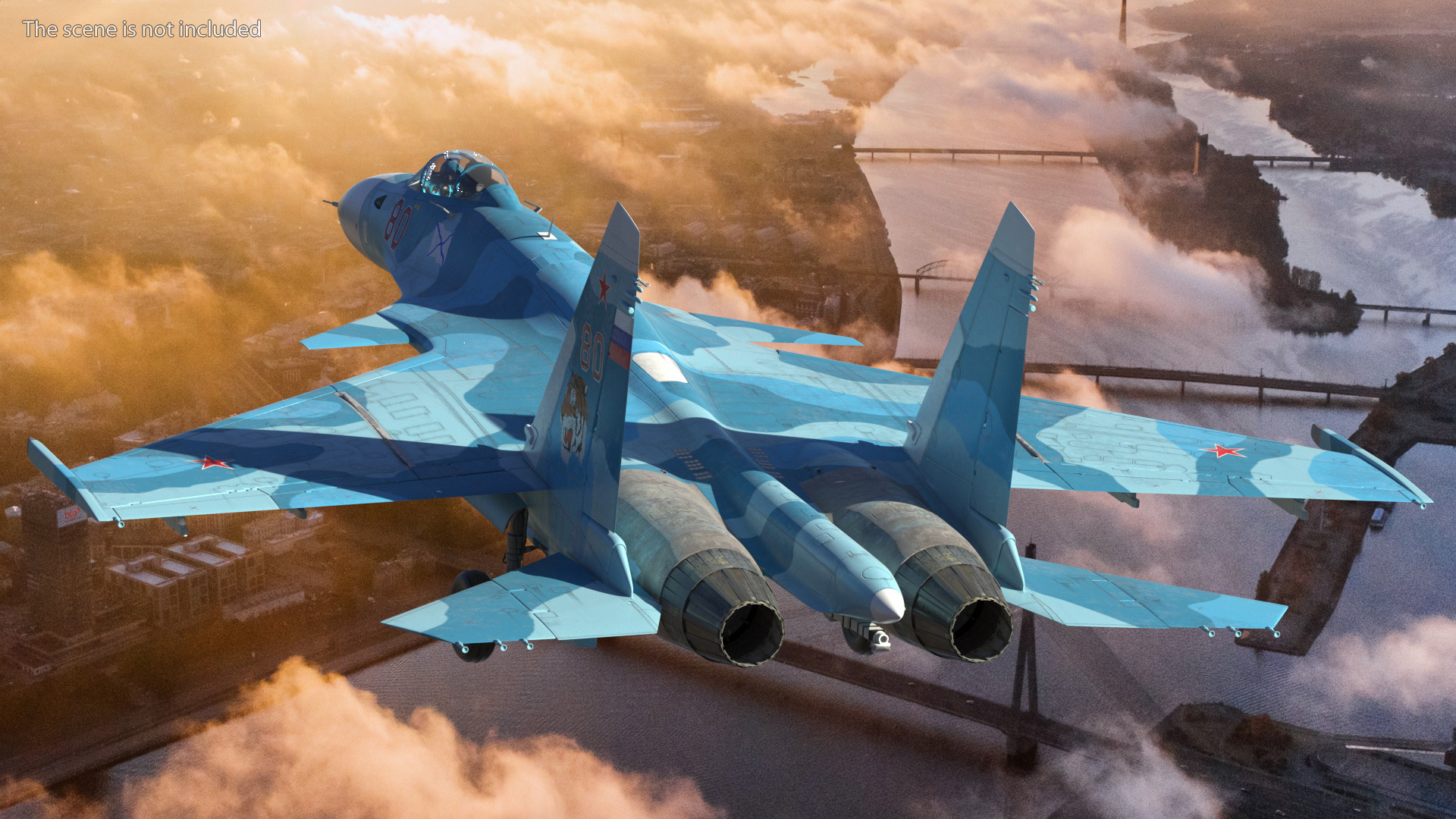 3D FlankerD Sukhoi Su-33 Multirole Fighter Rigged