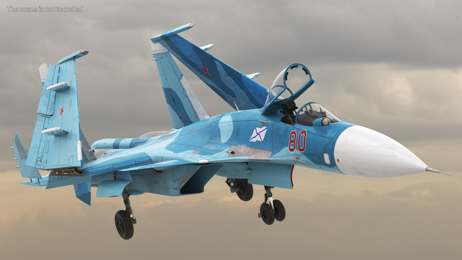 3D FlankerD Sukhoi Su-33 Multirole Fighter Rigged