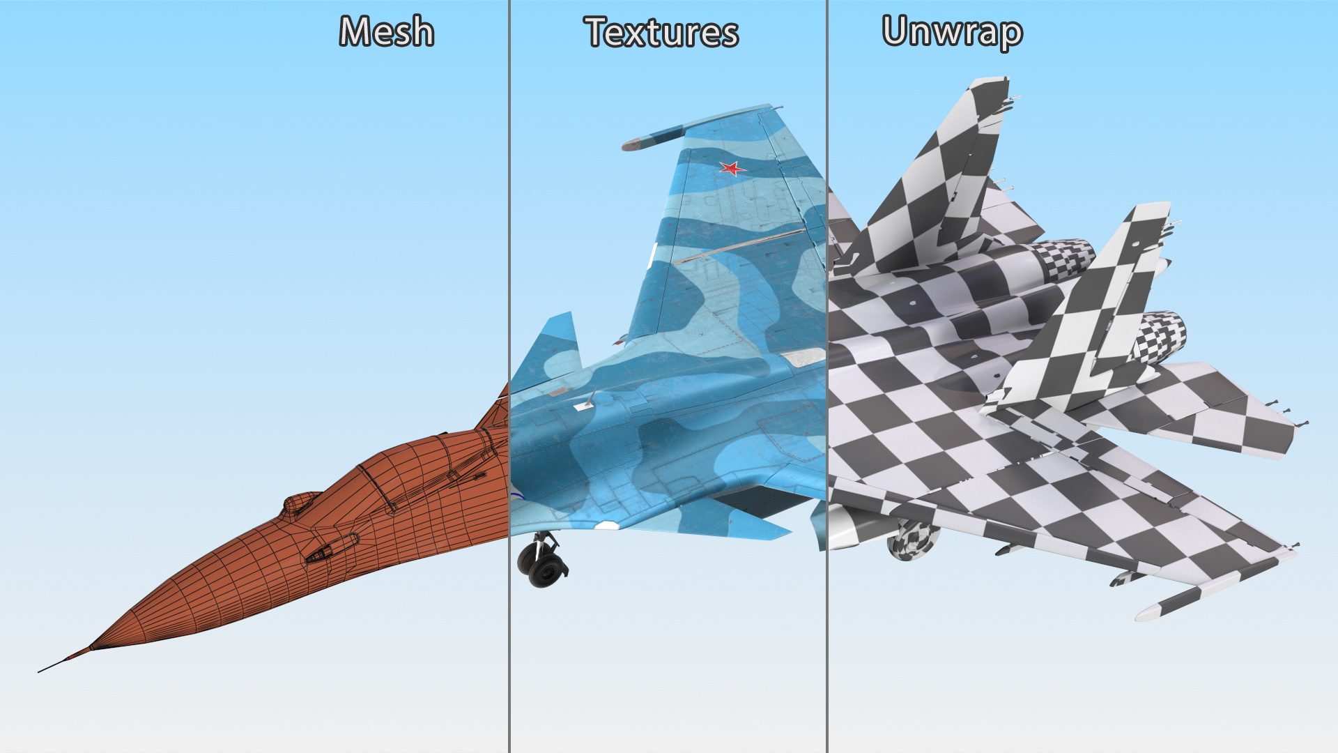 3D FlankerD Sukhoi Su-33 Multirole Fighter Rigged