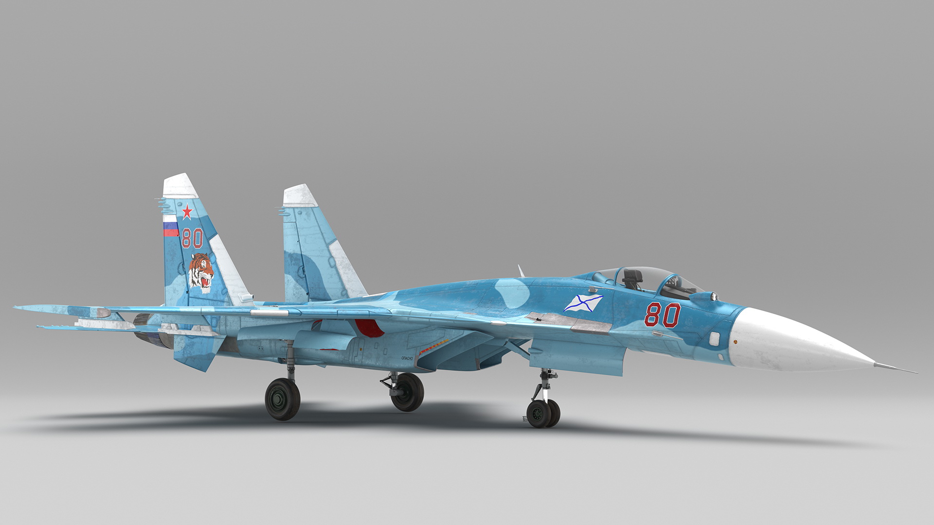 3D FlankerD Sukhoi Su-33 Multirole Fighter Rigged