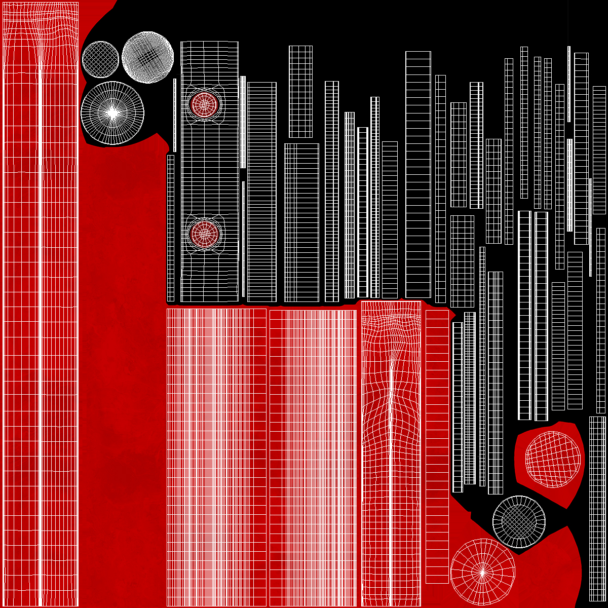 3D model Coiled Fire Hose Red