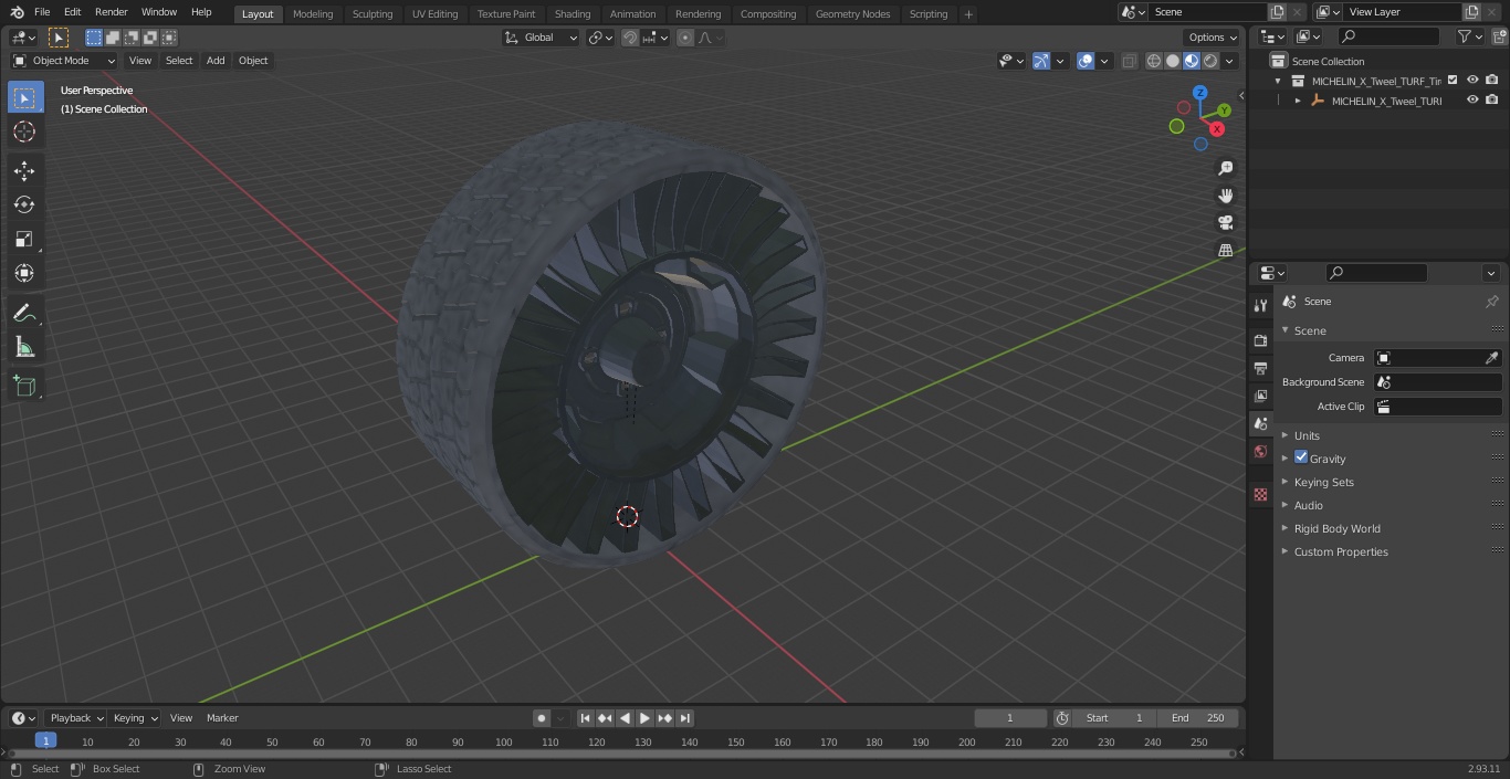 3D model MICHELIN X Tweel TURF Tire for Golf Cart