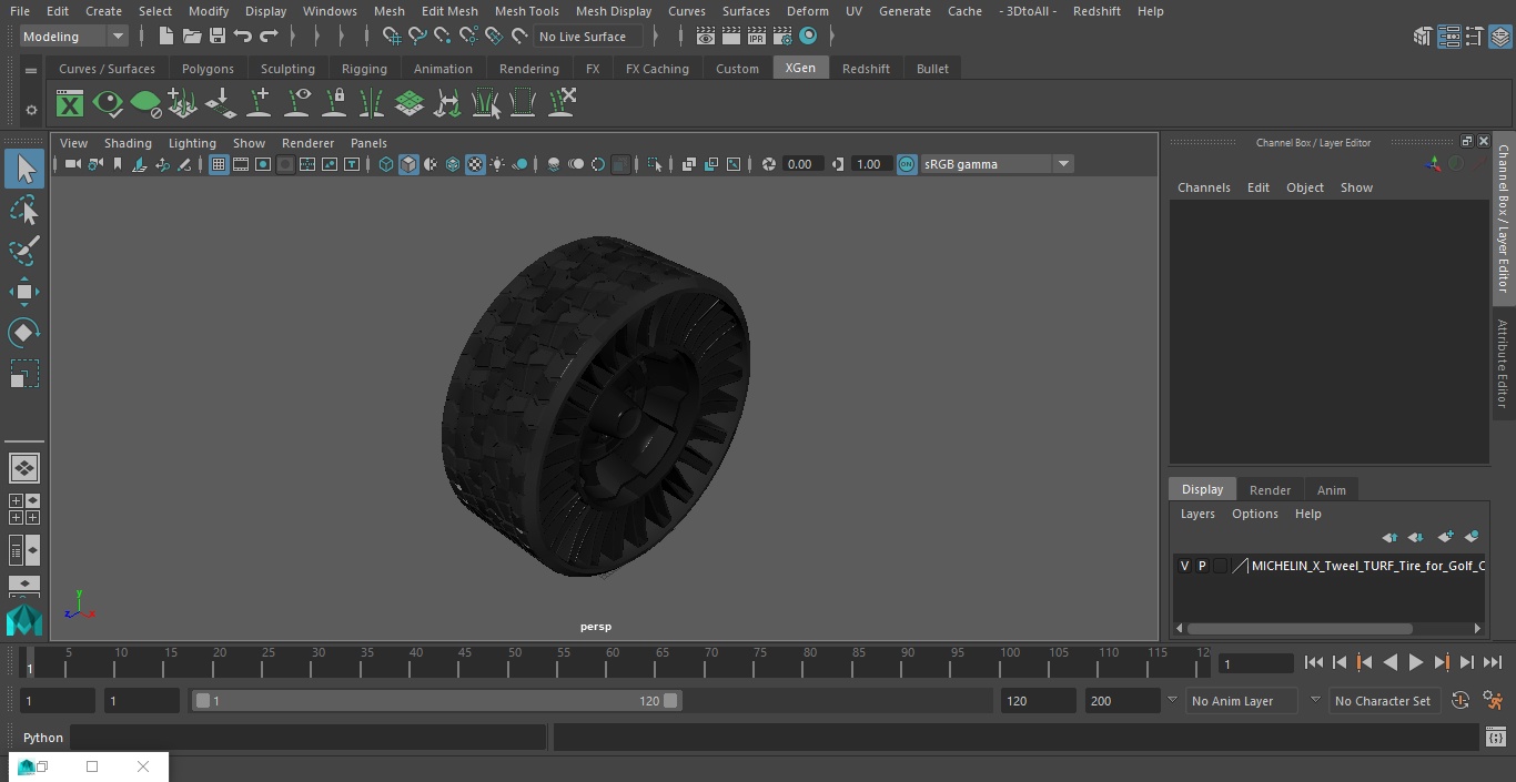 3D model MICHELIN X Tweel TURF Tire for Golf Cart