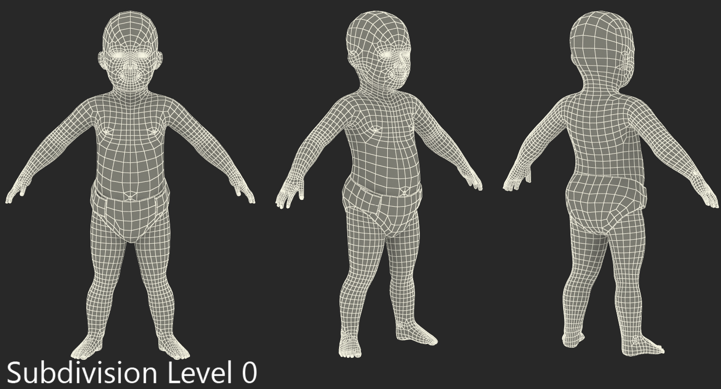 3D African American Baby