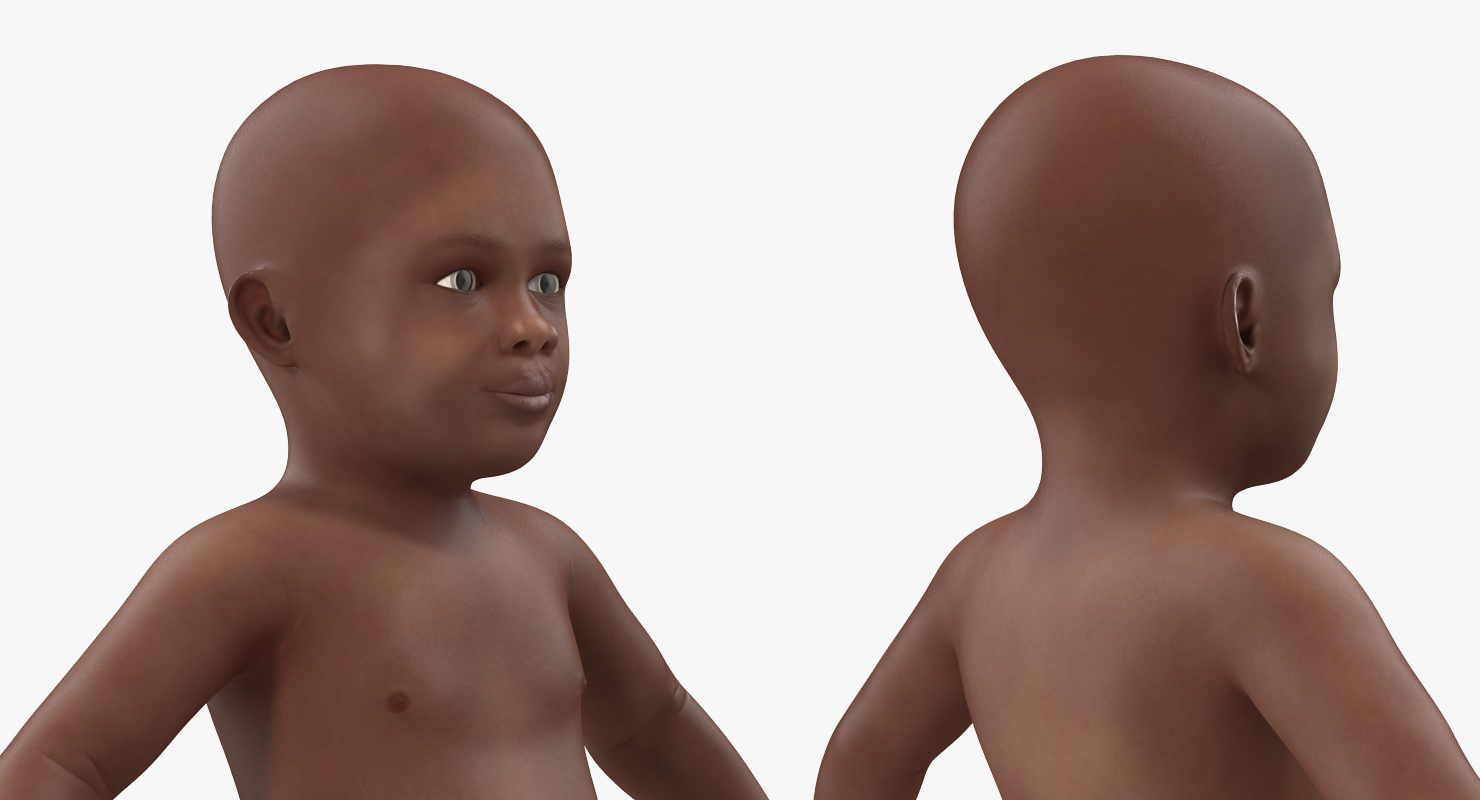 3D African American Baby