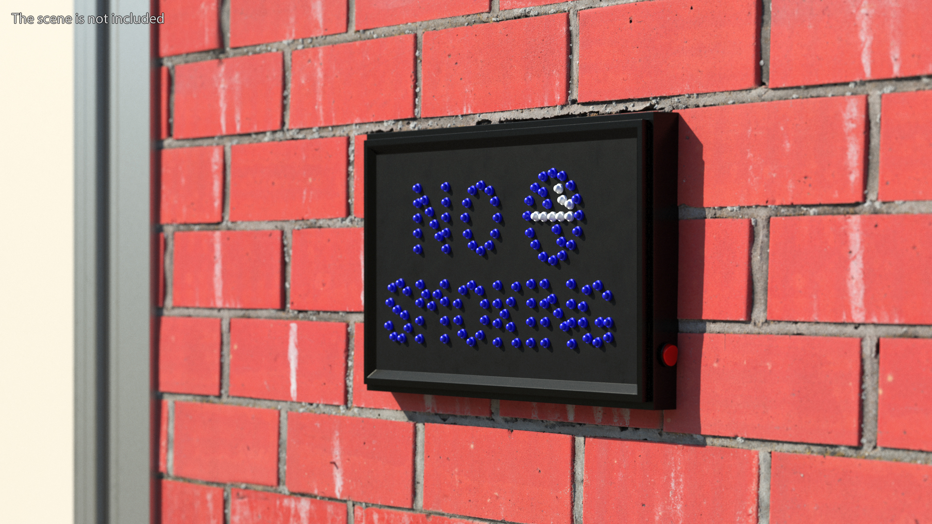 No Smoking LED Neon Blue Light Sign OFF 3D model