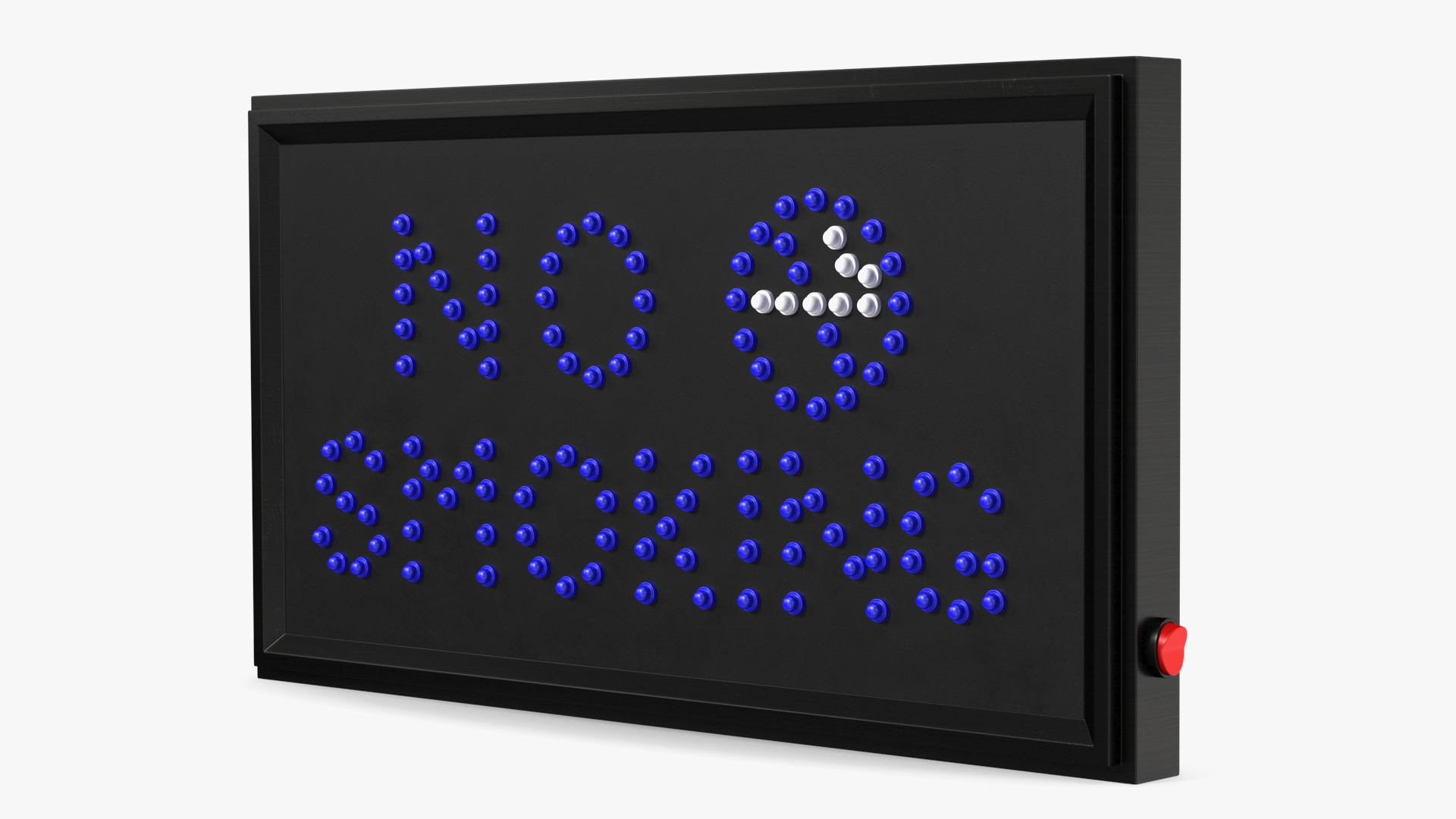 No Smoking LED Neon Blue Light Sign OFF 3D model