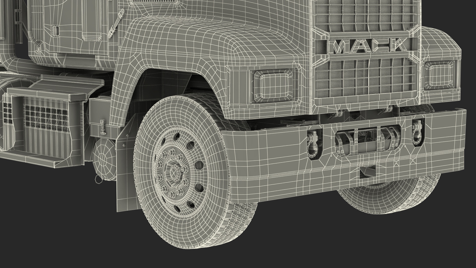 Semi Truck Mack Red 3D model