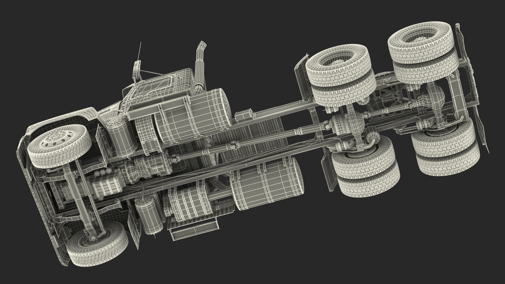 Semi Truck Mack Red 3D model