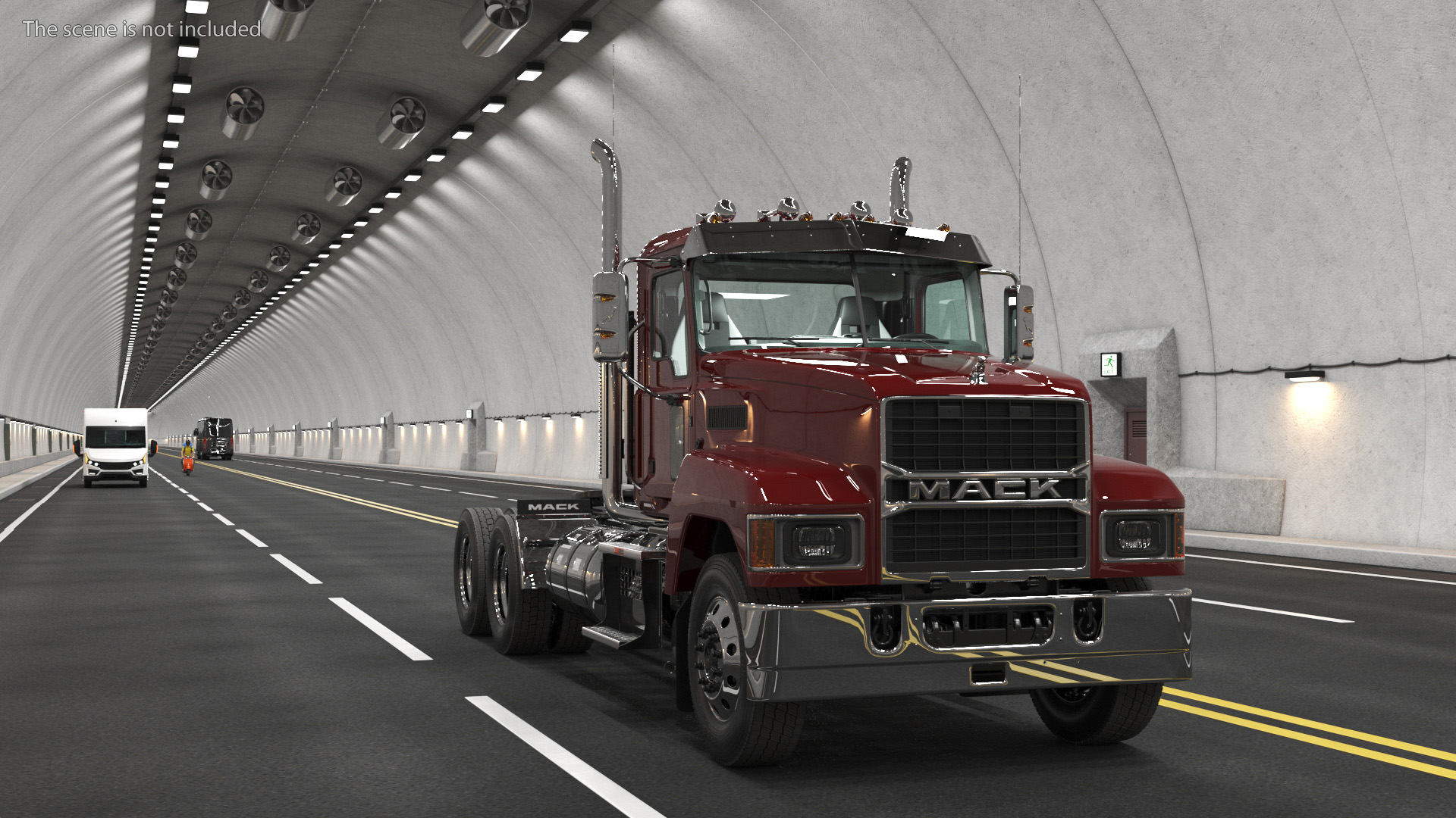 Semi Truck Mack Red 3D model