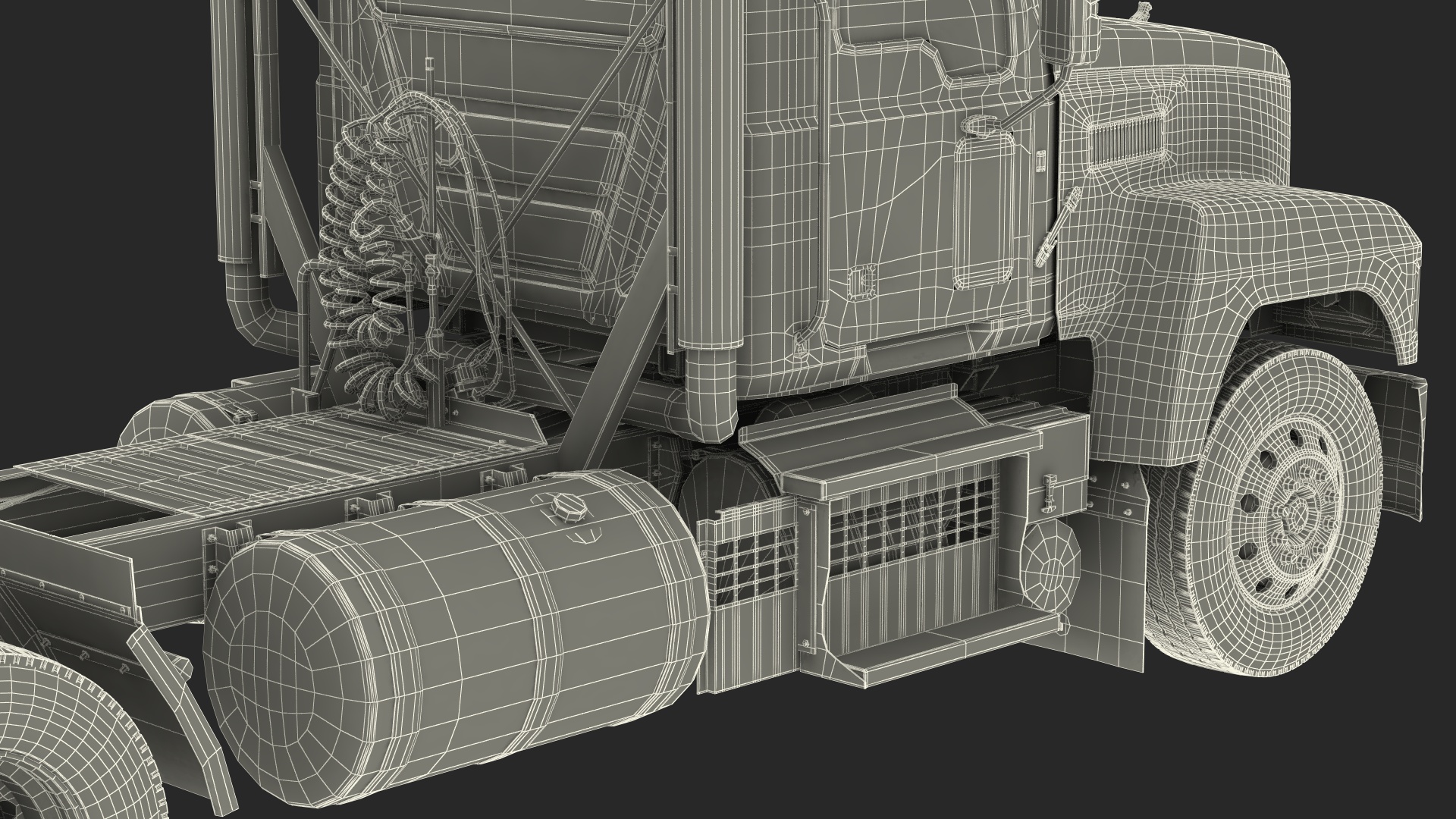 Semi Truck Mack Red 3D model