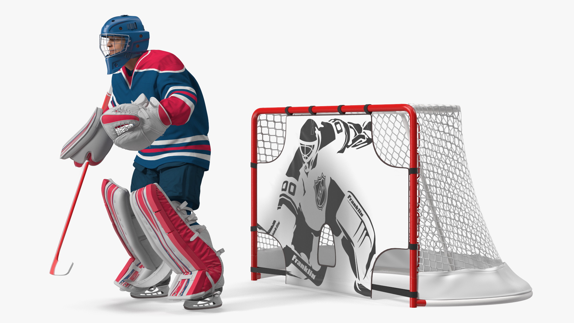 Hockey Goal Target NHL and Goalkeeper 3D