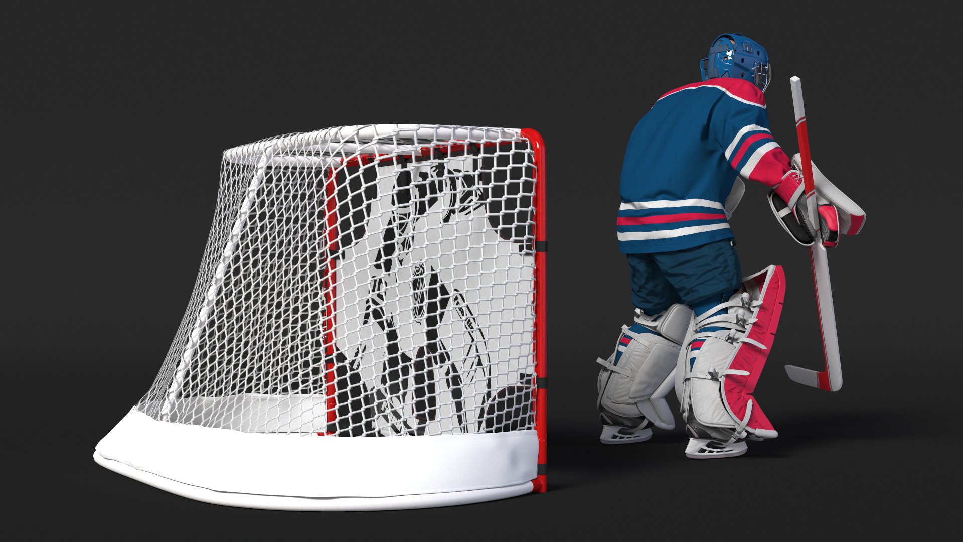 Hockey Goal Target NHL and Goalkeeper 3D