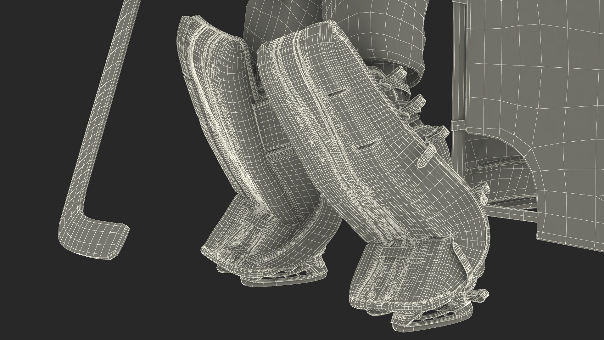 Hockey Goal Target NHL and Goalkeeper 3D