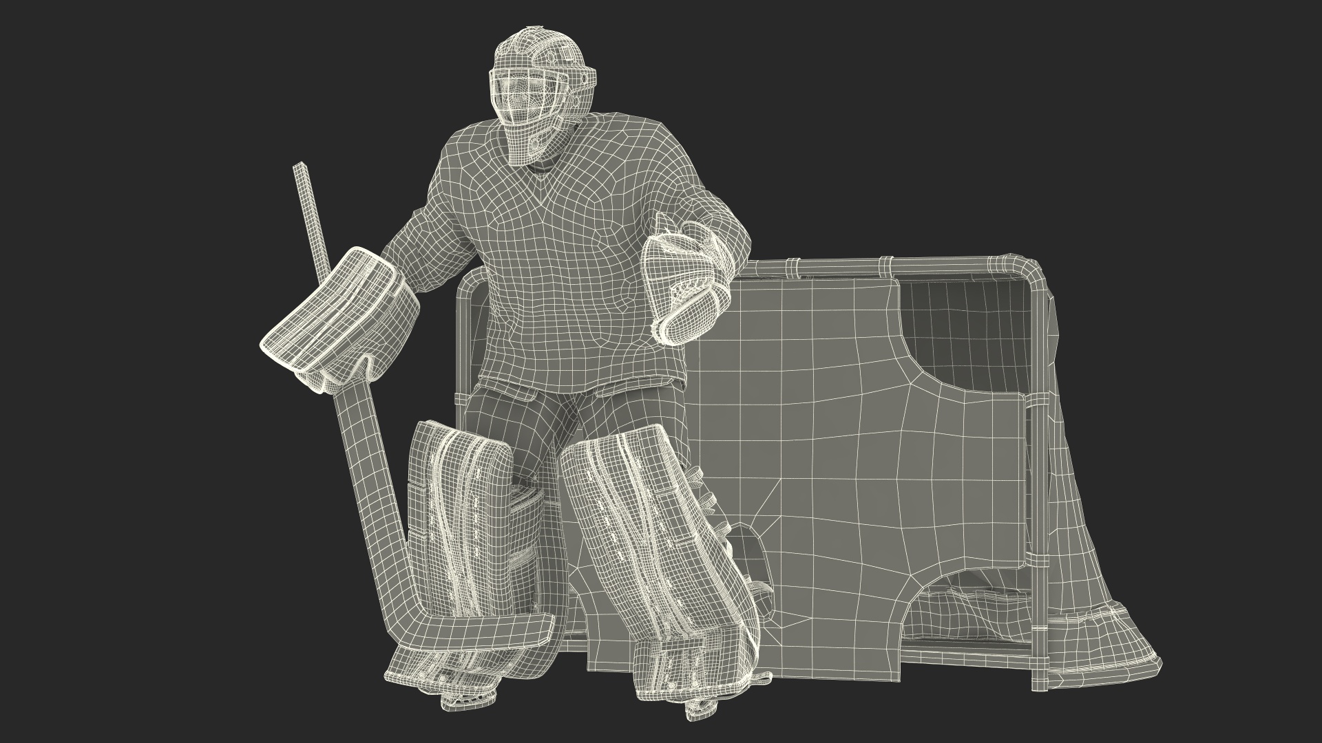 Hockey Goal Target NHL and Goalkeeper 3D
