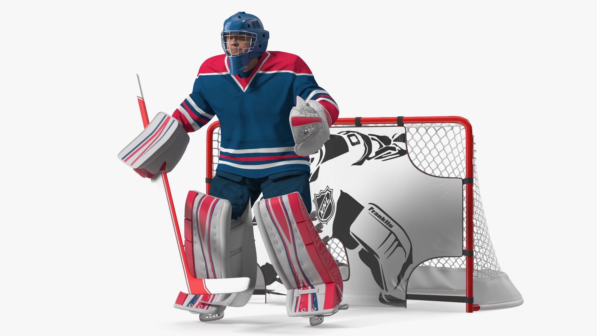 Hockey Goal Target NHL and Goalkeeper 3D