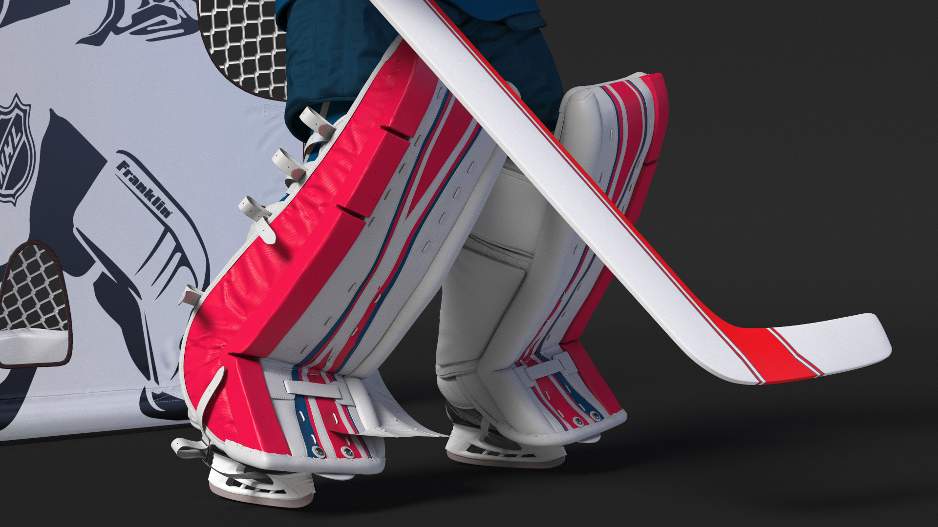 Hockey Goal Target NHL and Goalkeeper 3D