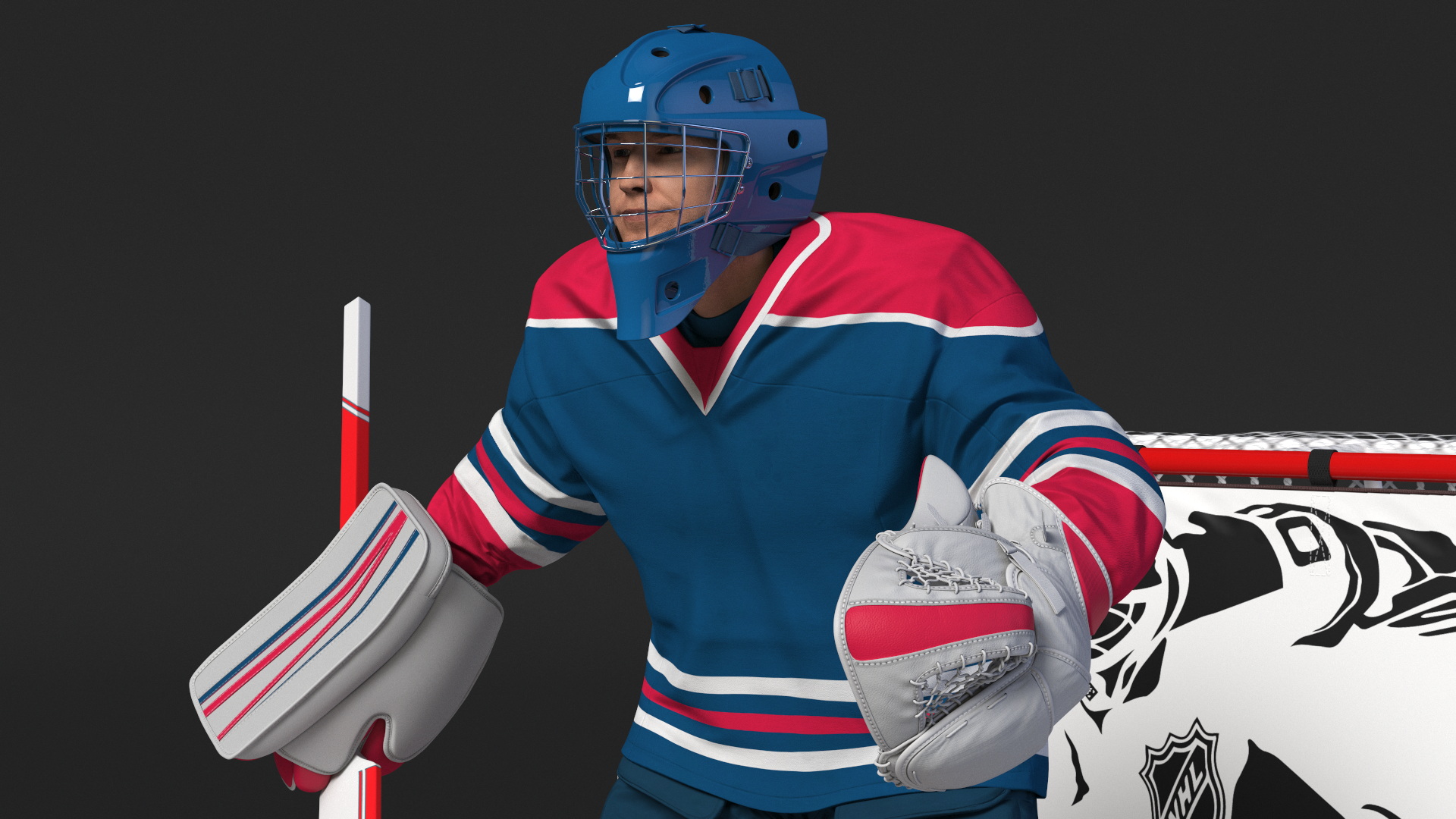 Hockey Goal Target NHL and Goalkeeper 3D