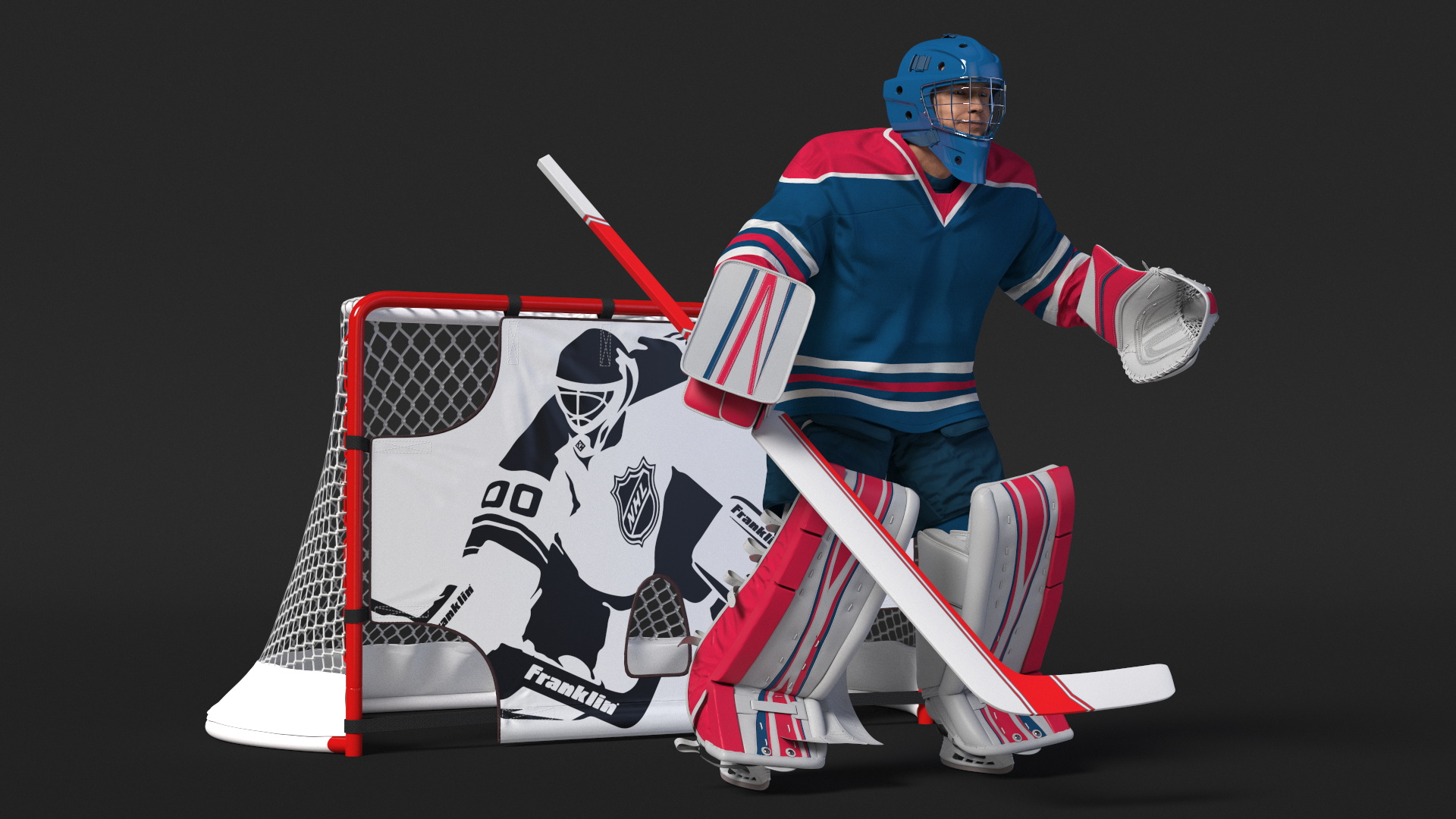 Hockey Goal Target NHL and Goalkeeper 3D