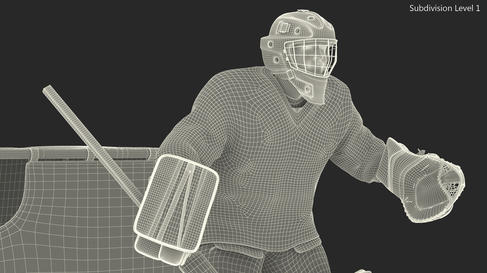 Hockey Goal Target NHL and Goalkeeper 3D