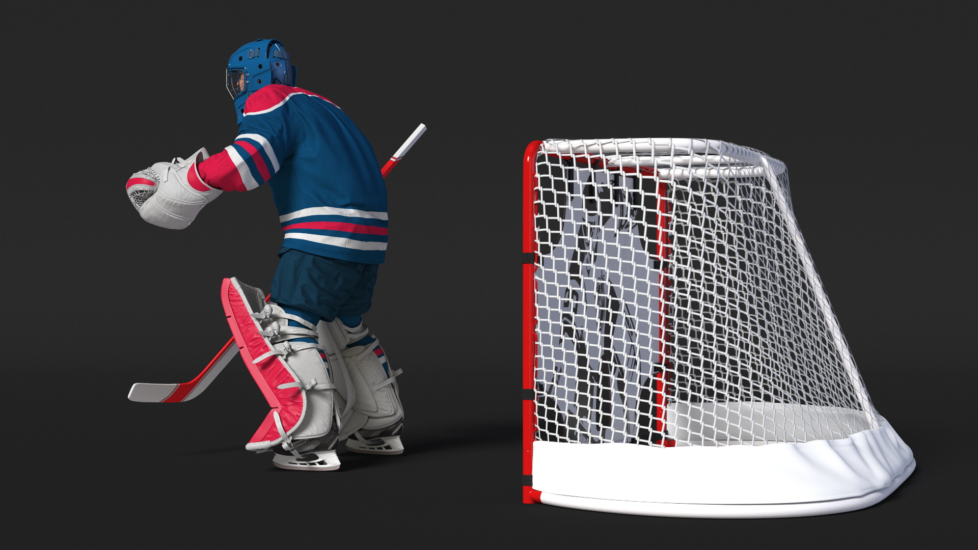 Hockey Goal Target NHL and Goalkeeper 3D