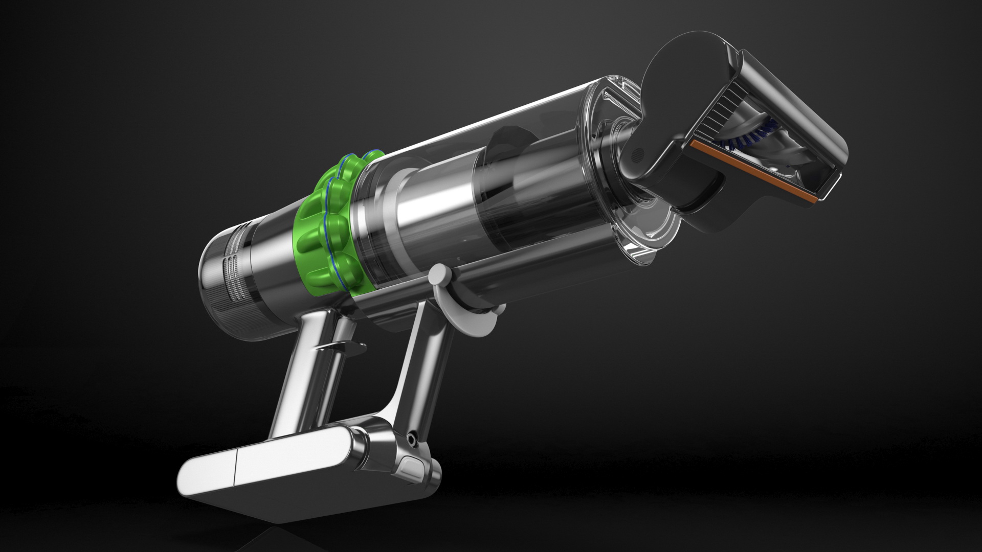 3D model Cordless Vacuum Cleaner with Screw Brush